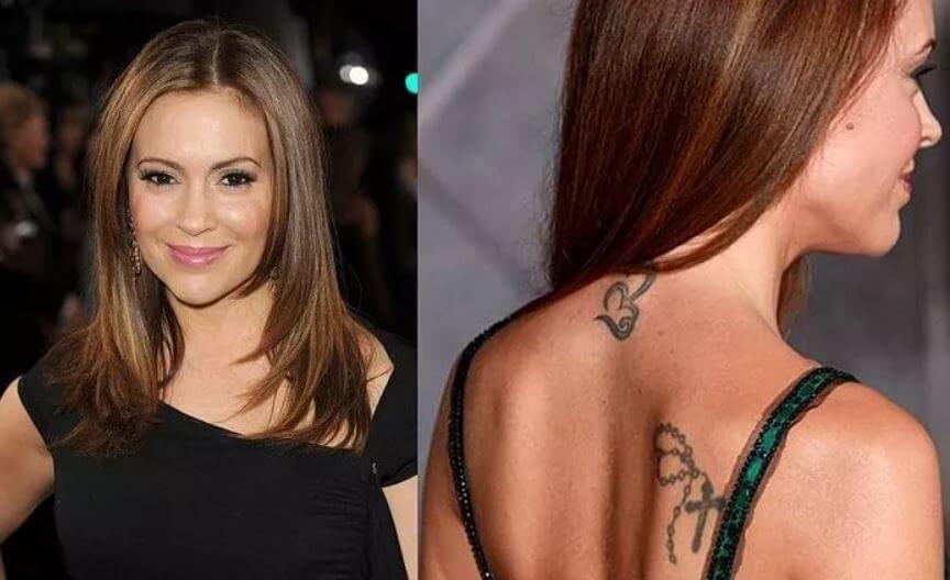 Alyssa Milano has 'Om' tattooed on her neck